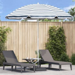 VidaXL Parasol De Plage Avec Pied En Aluminium Bleu Et Blanc 300 Cm