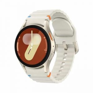Samsung Montre Connectée Galaxy Watch7 - Boîtier 40 Mm Avec Bracelet Sport Caoutchouc Taille S/M - Crème - Bluetooth