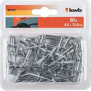 Kwb Rivets aveugles/rivets pop &Oslash; 4 mm, longueur 12 mm, en aluminium, la broche galvanis&eacute;e pour une pince pour rivets aveugles habituel