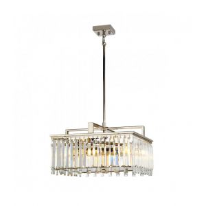 Elstead Chandelier Aries Nickel poli avec des cristaux de verre K5 29,1 Cm