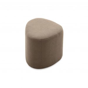 Tabouret. pouf en forme de galet en tissu taupe. tao l 60 x p 44 x h 40cm - Taupe