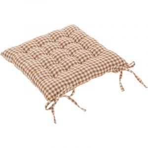 Decoratie Galette de chaise imprimée vichy Marron glacé 38x38 cm - Marron glacé
