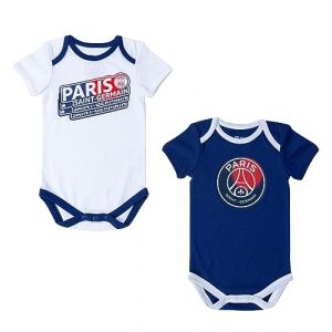 Psg Body b&eacute;b&eacute; gar&ccedil;on - PARIS SAINT GERMAIN - 2 pi&egrave;ces - Coton - Manches courtes - Bleu