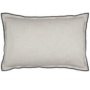 Image de Home maison Coussin volant plat feston noir coton Naturel 40x60 cm