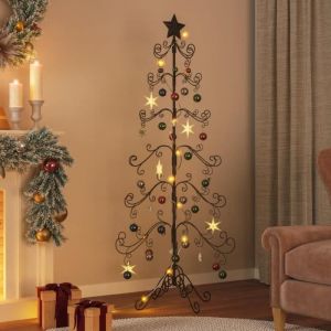 VidaXL Arbre de Noël en métal pour décoration noir 180 cm