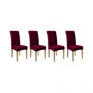 Image de Lot de 4 Housses de chaise Bordeaux