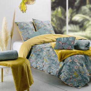 Image de Parure housse de couette Vert 260x240 Atelier du linge 133017 - Vert