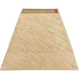 Abat-jour - Carr&eacute; - Cannage rotin naturel - 41 cm diam&egrave;tre - Int&eacute;rieur
