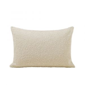 Housse de coussin en Bouclette à l'aspect laineux Beige