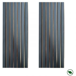 Lot de 2 Panneaux tasseaux acoustique LUXE Noir mat sur fond bronze 2770x287x20 mm PEFC 70%