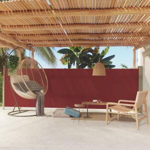 VidaXL Auvent lat&eacute;ral r&eacute;tractable de patio 160x500 cm Rouge