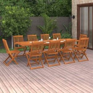 Image de Mercatoxl Mobilier à dîner de jardin 11 pcs Bois d'acacia m if