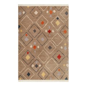 Wecon Home - Tapis berbère à courtes mèches kilim Mont Royal Marron 160x225 - Marron