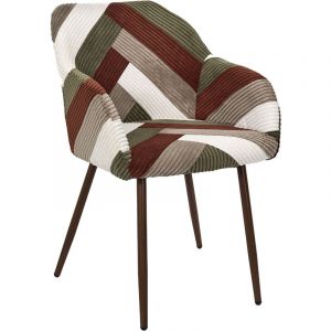 The home deco factory Fauteuil Patchwork Cotele Scott - Lot De 2