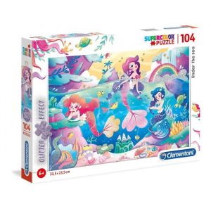 Clementoni Puzzle Glitter 104 pièces - Sirènes