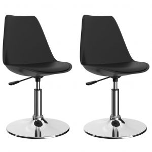 Image de VidaXL Chaises de salle à manger pivotantes 2 pcs Noir Similicuir