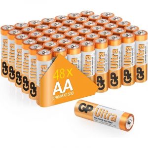 GP Piles AA - Lot de 48 Piles | Ultra | Batteries Alcalines AA LR6 1,5v - Longue durée et puissantes