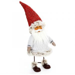 D&eacute;co de No&euml;l Personnage &agrave; ressort en m&eacute;tal et textile H 35 cm