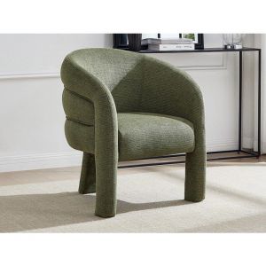 Fauteuil en tissu texturé vert ZELUVA
