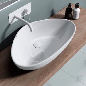 Lavabo vasque à poser en céramique lave main blanc 66,5 x 44 x 14 cm Bruxelles895 - Blanc - Sogood