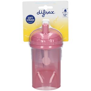 Difrax Gobelet &agrave; Paille Anti Fuites Raspberry