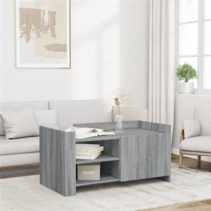 VidaXL Table basse sonoma gris 100x50x50 cm bois d ing&eacute;nierie