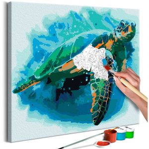 Image de Artgeist Tableau à Peindre Soi-Même "Tortue" 40x40cm
