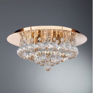 Searchlight 3404-4GO - Plafonnier en cristal HANNA 7xG9/33W/230V