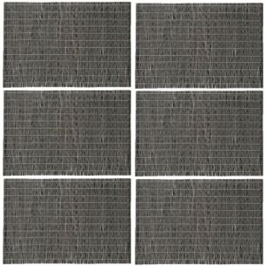 Lot de 6 Sets de table en bambou rectangulaire 45 x 30 cm Longueur 45, Largeur 30, Epaisseur 0 3cm Noir