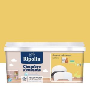 Ripolin Peinture Murale Spéciale Chambre d'Enfants Satin Jaune Mimosa 25L