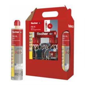 Fischer Mortier de montage FIS VL 300 T en lot de 6 cartouches de 300 ml - Mortier d'injection r&eacute;sistant aux intemp&eacute;ries pour des ancrages fiables dans le b&eacute;ton fissur&eacute; et la ma&ccedil;onnerie