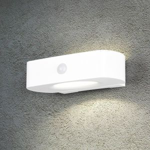 Reality Leuchten Applique murale d'ext&eacute;rieur &agrave; LED, &eacute;clairage de fa&ccedil;ade, blanc, capteur SMD, haut/bas, batterie, L 15,5 cm
