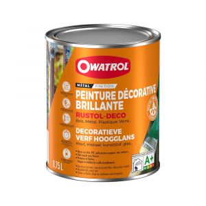 Owatrol Peinture antirouille décorative RUSTOL DECO BRILLANT Brun Normand (RAL 8017) 2.5 litres