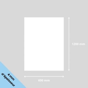 Plaque verre acrylique blanc 4 mm - 60 x 120 cm (600 x 1200 mm) - Verre synth&eacute;tique - Plaque PMMA XT - Plexiglass