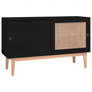Image de VidaXL Buffet Noir 130x40x80 cm MDF
