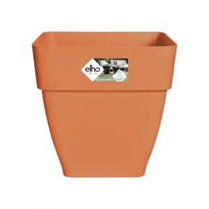 Elho Vibia Campana Carr&eacute; 30 - Pot De Fleurs pour Ext&eacute;rieur - &Oslash; 28.8 x H 28.2 cm - Marron/Terre Cuite