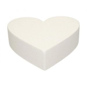 Cakesupplies GÂTEAU POLYSTYRÈNE COEUR 25CM BLANC