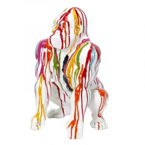 The home deco factory Statuette D&eacute;co Gorille "Rainbow" 46cm Multicolore
