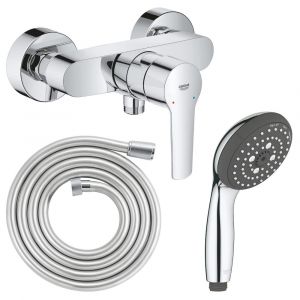 Grohe Mitigeur de douche Start 2021 monocommande avec douchette 3jets Vitalio Start 100 et flexible 200cm