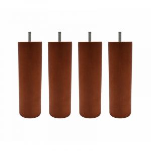 Someo 4 pieds cylindriques bois merisier 20 cm - Marron - Fabriqué en France