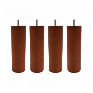 Someo 4 pieds cylindriques bois merisier 20 cm - Marron - Fabriqué en France