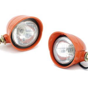 Lot Phares Avant Gauche et droit Orange pour Tracteur CNH 5118925 compatible avec Fiat / Someca