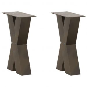VidaXL Pieds De Table Basse Forme De X 2pcs Acier Naturel 28x(42-43)Cm