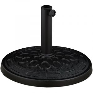 Relaxdays Support de Parasol, pour tiges de Parasol de 38-48 mm, résistant aux intempéries, Jardin et Balcon, Noir
