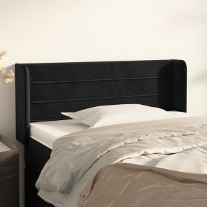 VidaXL Tête de lit avec oreilles Noir 83x16x78/88 cm Velours