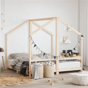 VidaXL Cadre de lit pour enfant 2x(80x160) cm bois de pin massif