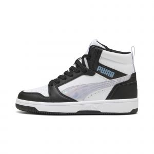 Puma Chaussures rebound v6 mid, noir-lilas, fille