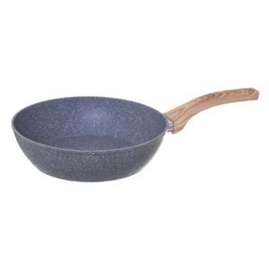 Image de Secret de Gourmet Sauteuse avec couvercle D 24 cm en Aluminium Forgé aspect pierre Ligne Nature Tous feux Gris