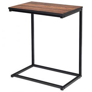 Image de COSTWAY Table d'Ap /Bout de Canapé à Café de Salon en Forme U Bois MDF et Métal de Style Industriel 55x35x65CM