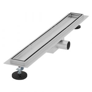 LuxeBath Caniveau de Douche 60 cm 2en1 à Carreler, Argent, Acier Inoxydable, avec Appareil